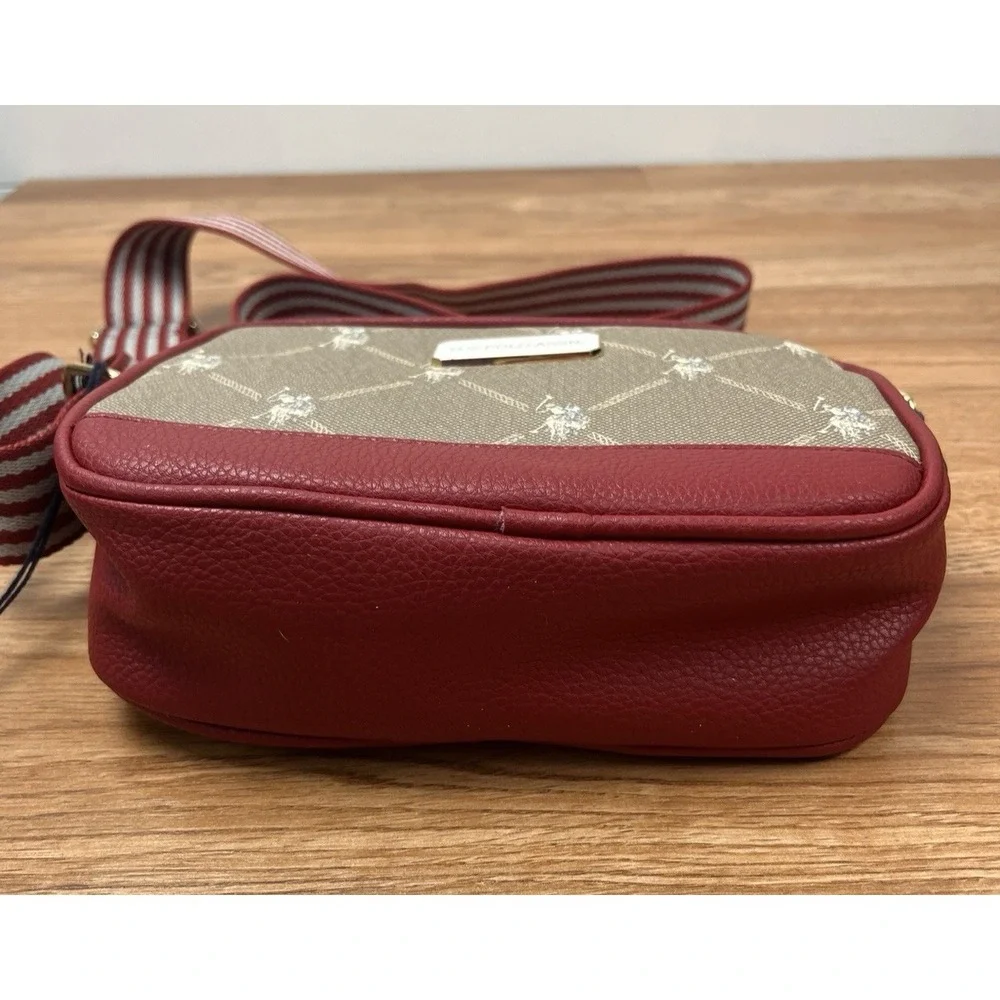 US Polo Assn. Crossbody Purse Bag Dark Red, Thick Adjustable Strap NEW